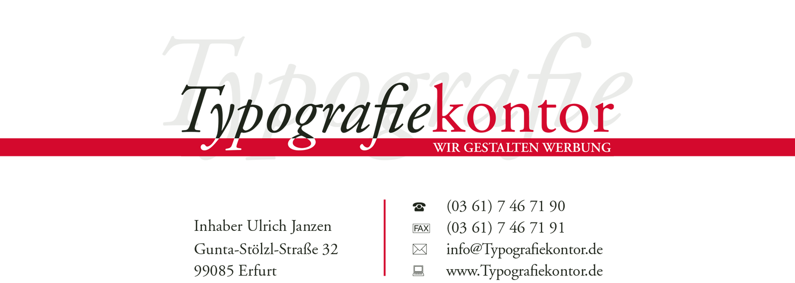 Typografiekontor Visitenkarte